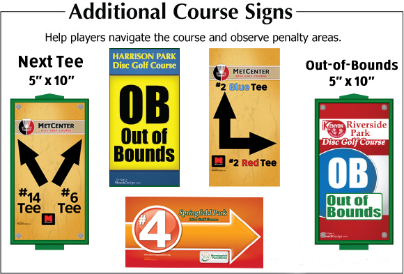 HouckDesign Premium Disc Golf Tee Signs - Additional Course Signs